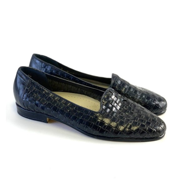 Trotters Shoes - Trotters Liz Black Woven Leather Loafer Slip On Almond Toe Dress Shoe Womens 8 M